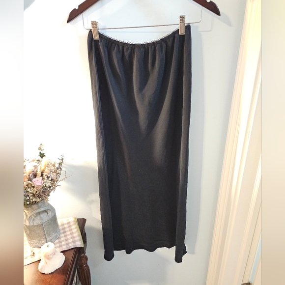 Christy Dawn Helen Silk Bias Skirt Small S Black Raven - Picture 3 of 5